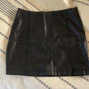 Free people, black pleather skirt